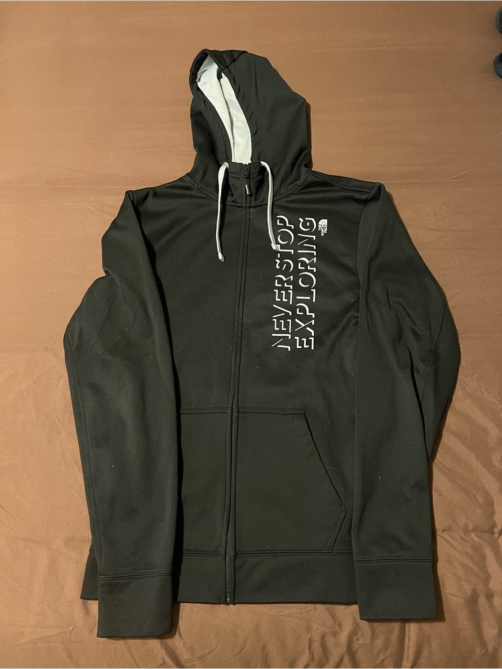 The North Face Black Full-Zip Hoodie with White Graphic
